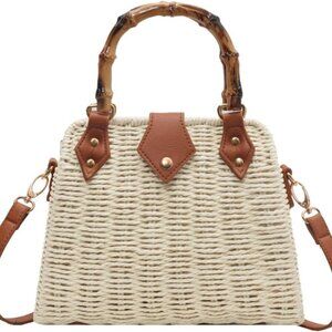 Cross Body Handbags for Women Straw Woven Beach Bag 2025 Summer Handmade Purses